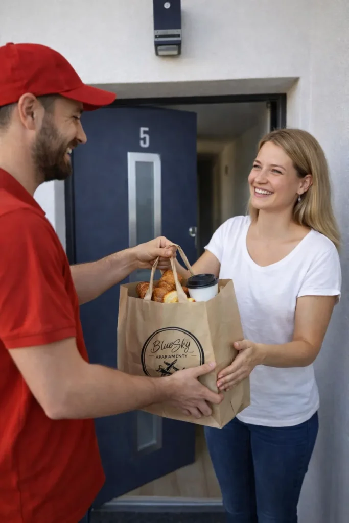 Dostawa śniadania do apartamentu w Zatorze